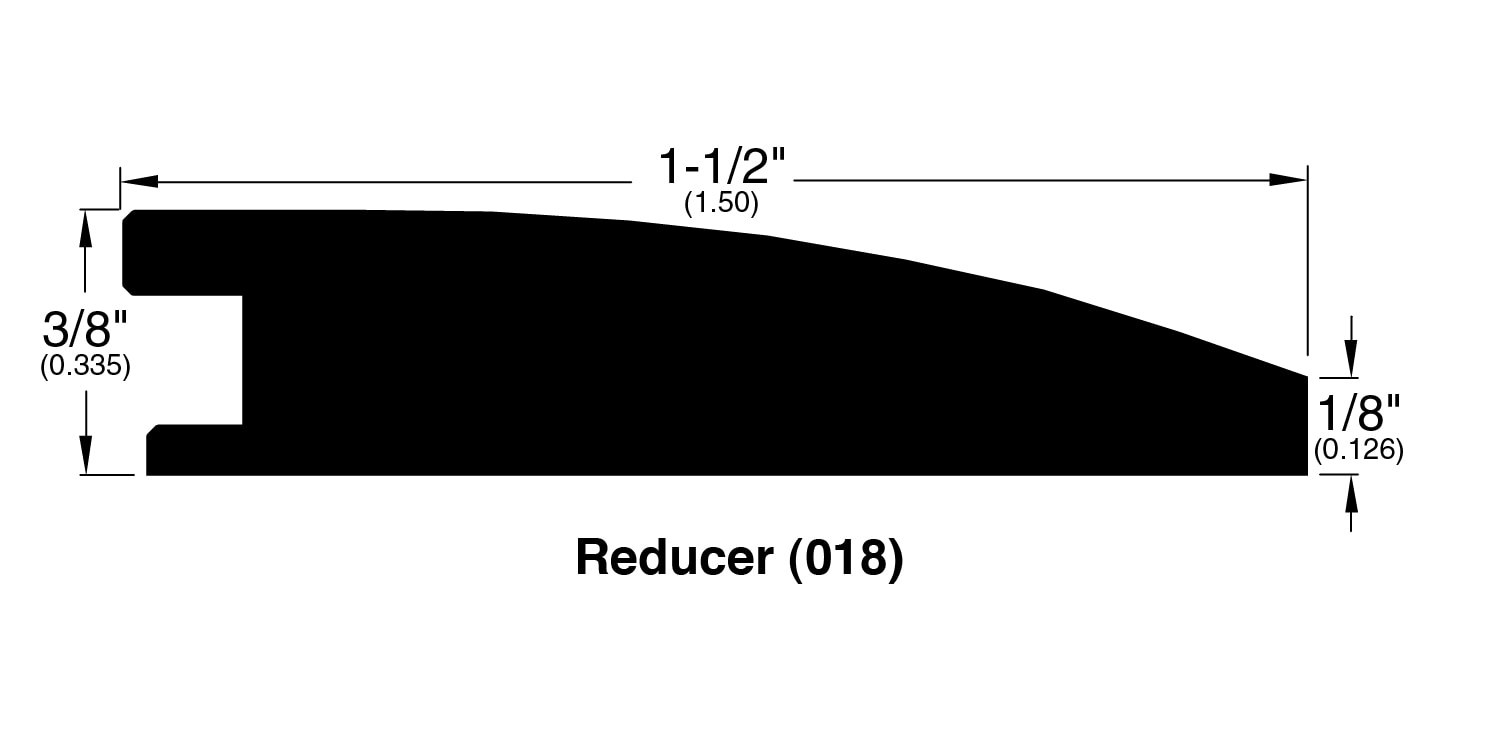 Acacia / Reducer / 78" x 1.5" x 0.335" / Unfinished / 18 Unfinished/Acacia/3/8" reducer 0