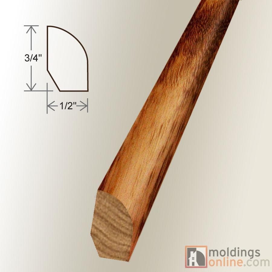 Tigerwood / Base Shoe / 94" x 3/4" x 1/2" / Unfinished Tigerwood Moldings - Collection 0