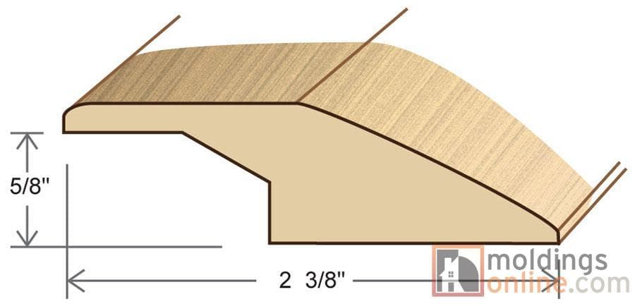 White Oak / Reducer - Overlapping / 78" x 2 3/8" x 7/8" / Low-Gloss White Oak Moldings - Collection 0