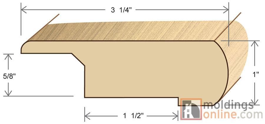 Cumaru / Stair Nose - Overlapping / 94" x 3 1/4" x 1" / Semi-Gloss Cumaru Moldings - Collection 0
