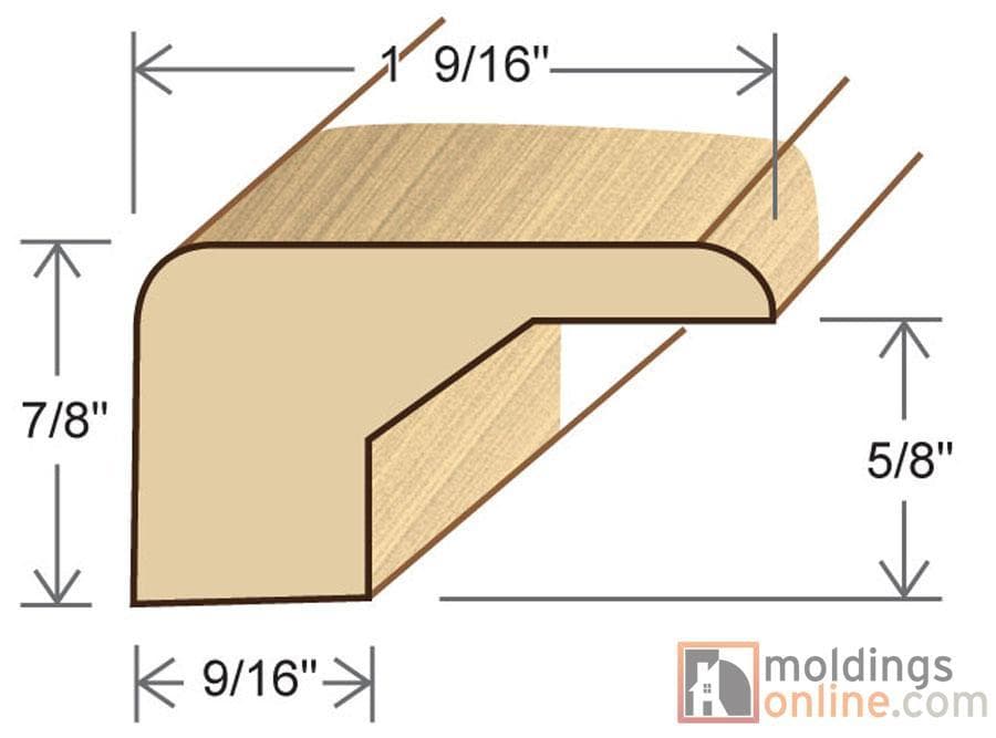Natural / Square Nose / 72" x 1 9/16" x 7/8" Hardwood Moldings - Exotic Kempas - Natural 0