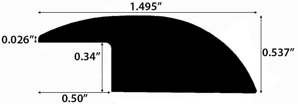 Copper / Reducer - Overlapping / 78" x 1 1/2" x 3/8" Engineered Hardwood Moldings - Arcadian Hevea - Copper 0