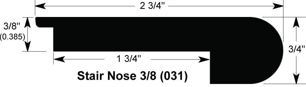 Red Oak / Stair Nose / 78" x 2 3/4" x 3/4" / Low-Gloss Red Oak Moldings - Collection 0