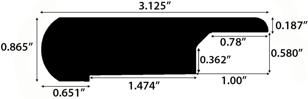 Natural / Stair Nose - Overlapping / 94" x 3 1/8" x 7/8" Engineered Hardwood Moldings - Wide Plank Acacia - Natural 0
