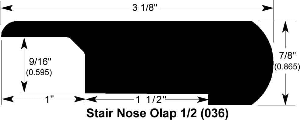 Distressed Logan Gray / Stair Nose Olap / 72"x3-1/8"x9/16" Bamboo Moldings - Click Lock Barn Plank Strand - Distressed Logan Gray 0