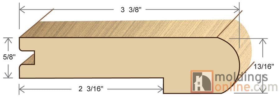 Dover / Stair Nose / 78" x 3 3/8" x 13/16" Engineered Hardwood Moldings - European Oak Whitewash - Dover 0