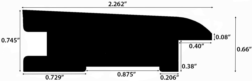 Natural / Reducer - Bilevel / 78" x 2 1/4" x 3/4" Hardwood Moldings - Forest Value - Natural 0