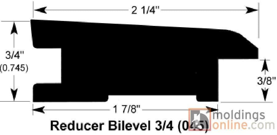 Nobility Natural / Reducer - Bilevel / 78" x 2 1/4" x 3/4" Hardwood Moldings - Satin - Nobility Natural 0
