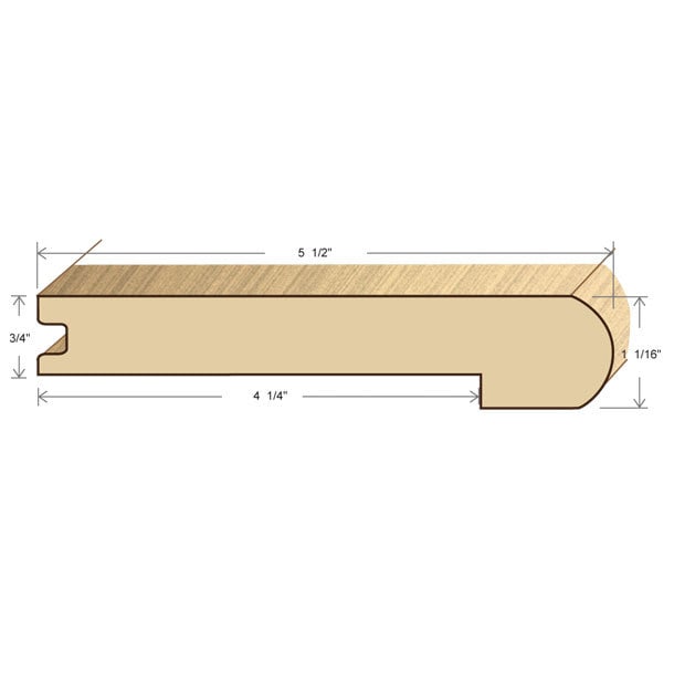 Walnut / Stair Nose / 94" x 5 1/2" x 3/4" / Satin Walnut Moldings - Collection 0