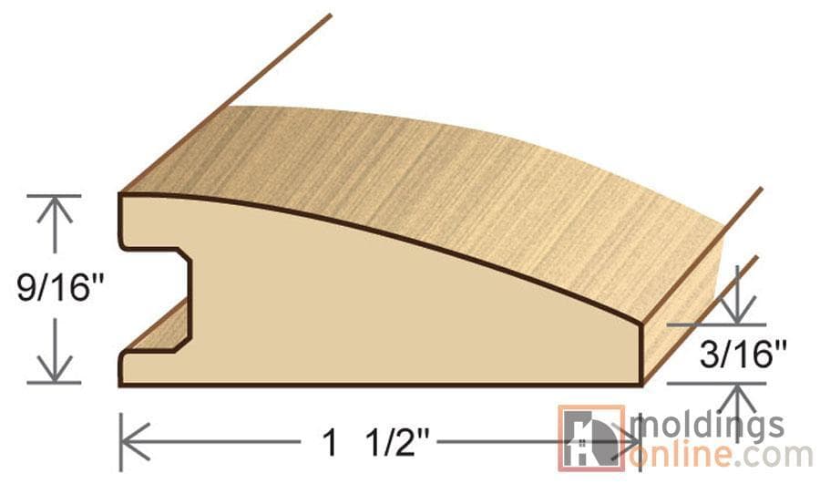 Maple / Reducer / 78" x 1 1/2" x 9/16" / Semi-Gloss Maple Moldings - Collection 0