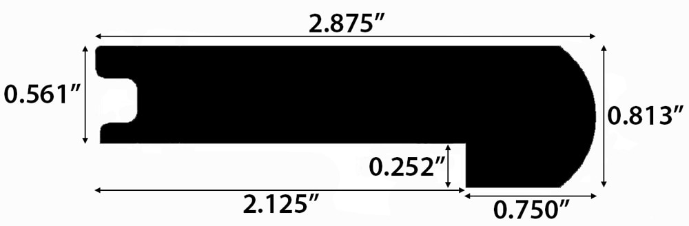 Grey Wash / Stair Nose (71) / 78" x 2 7/8" x 13/16" Engineered Hardwood Moldings - European Long Length - Grey Wash 0