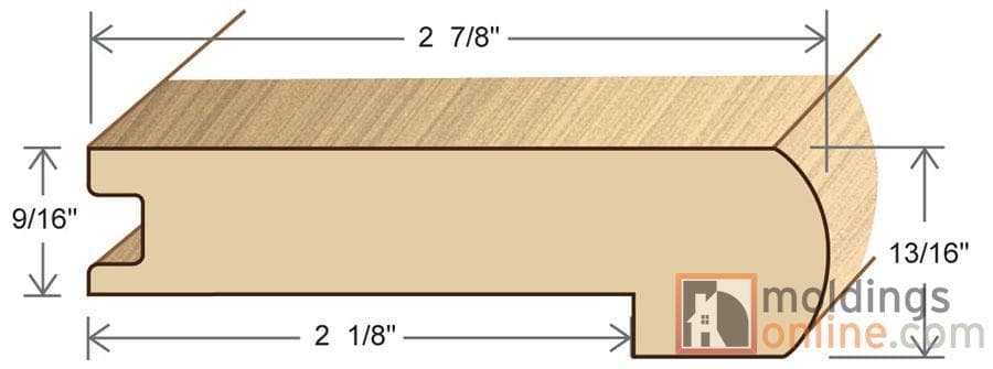Antique Brass / Stair Nose / 72" x 2 7/8" x 13/16" Bamboo Moldings - Handscraped Strand Woven - Antique Brass 0