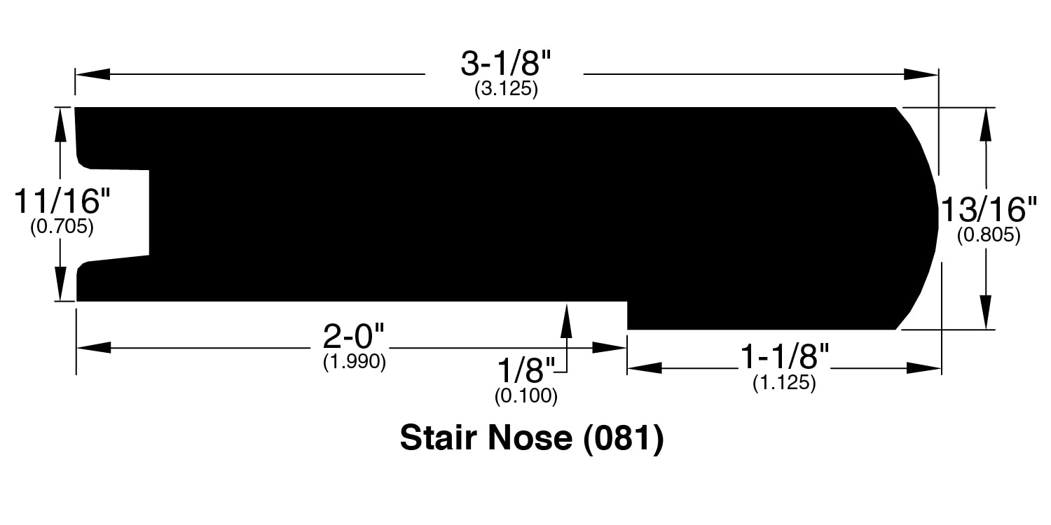 Handscraped Natural / Stair Nose / 48" x 3.125" x 0.7" / Handscraped Hardwood Moldings - Exotic Acacia Collection 0