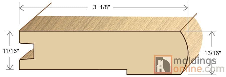 Ipe / Stair Nose / 78" x 3 1/8" x 11/16" / Low-Gloss Ipe Moldings - Collection 0