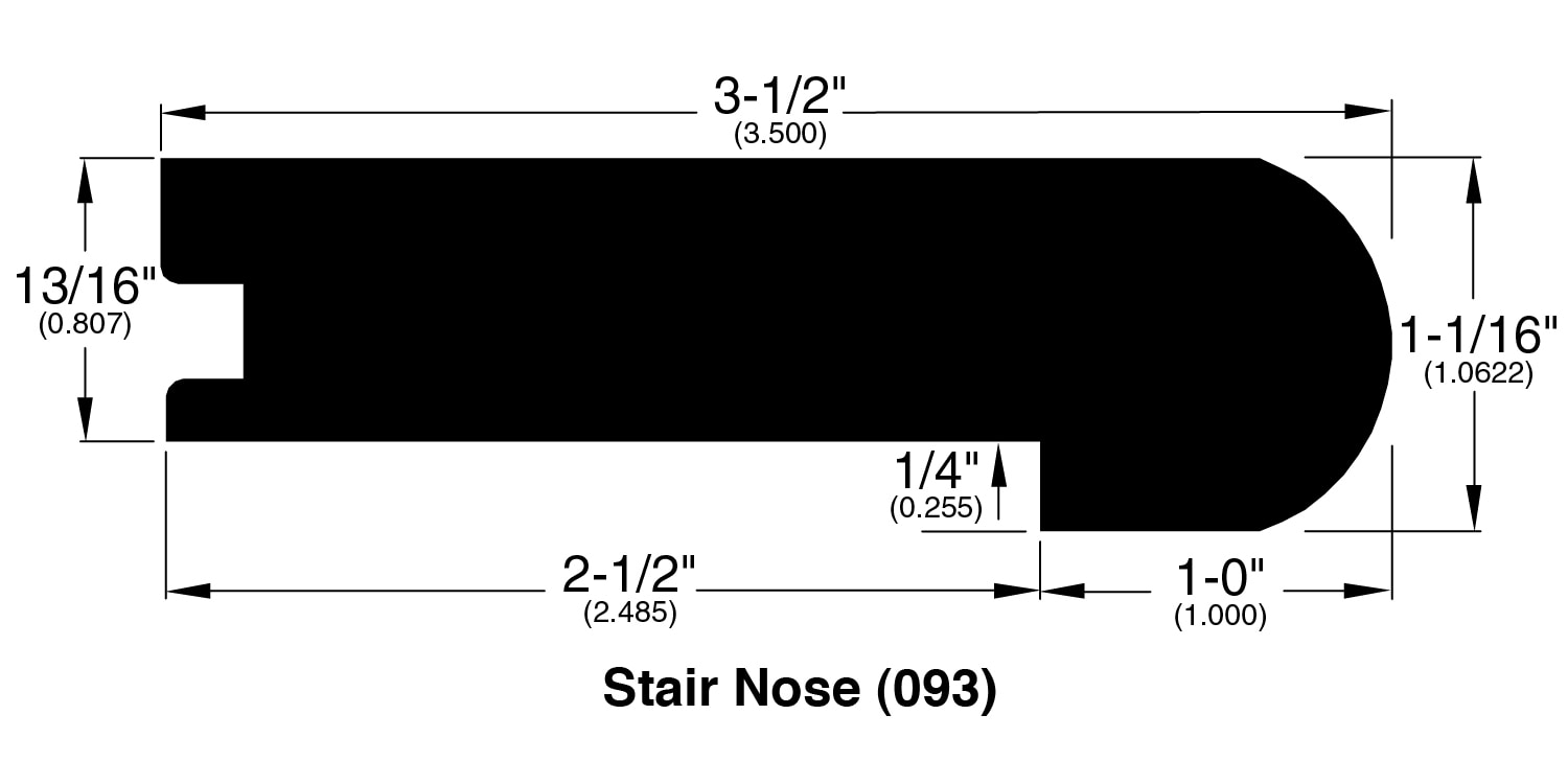 Graphite / Stair Nose / 78" x 3.5" x 1.06" / Wire Brushed Hardwood Moldings - Canadian Wirebrushed Red Oak Collection 0