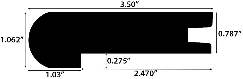 Mocha Gray / Stair Nose / 48" x 3 1/2" x 1 1/16" Solid Hardwood Moldings - European Industrial Maple - Mocha Gray 0