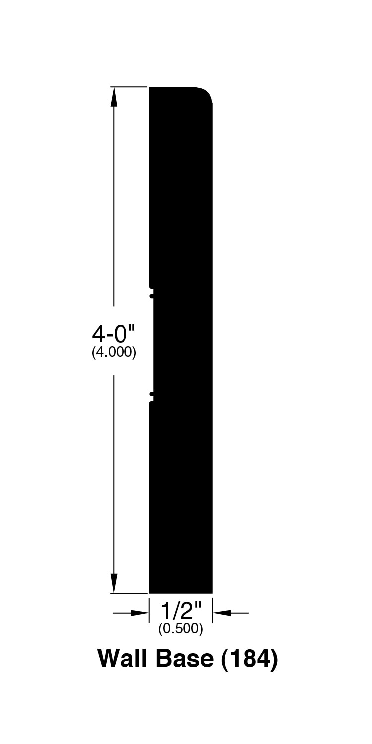 Charcoal / Wall Base 4" / 94" x 0.5" x 4" / Wire Brushed Hardwood Moldings - Canadian Wirebrushed Red Oak Collection 0