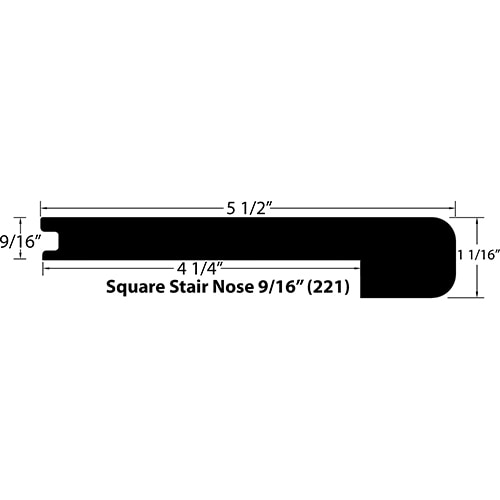 Foothill Gray / Stair Nose / 48" x 5 1/2" x 1" Engineered Hardwood Moldings - Baltic Oak - Foothill Gray 0