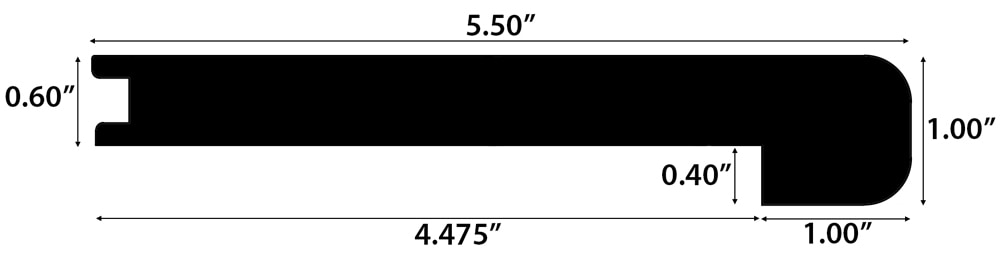 Natural / Stair Nose - Square 2 / 94" x 5 1/2" x 1" Engineered Hardwood Moldings - Unfinished Oak - Natural 0