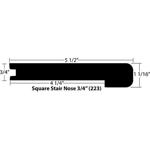 Regency Cobalt / Stair Nose - Square / 94" x 5 1/2" x 1" Hardwood Moldings - Satin - Regency Cobalt 0