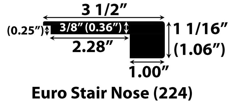 Whitewashed Mountain Pine / Stair Nose - Euro / 94" x 3 1/2" x 3/8" Maple Character Moldings - Ultra Wide - Whitewashed Mountain Pine 0