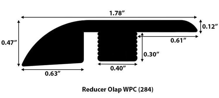 Natural Maple - satin gloss / Reducer - Overlapping / 94" x 1 12/16" x 1/8" Enduracor WPC veneer wrapped - Natural Maple - satin gloss 0