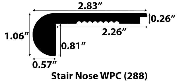 Windswept / Stair Nose / 94" x 2 7/8" x 1" Vinyl Enduracor Moldings 6mm WPC Click Lock - Long Plank - Windswept 0