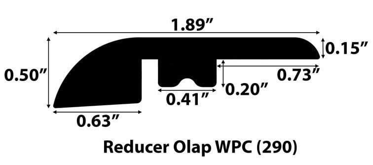 Oak / Reducer - Overlapping / 94" x 1 7/8" x 1/2" WPC White Oak Veneer Moldings - Wide Plank - Oak 0