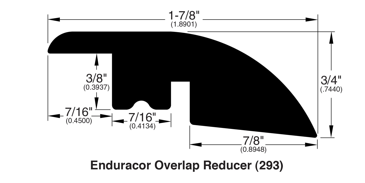 ROCK / Reducer Olap WPC / 94" x 1.9" x 0.75" Laminate Moldings - 14mm 72hr Water Resistant WPC - ROCK 0