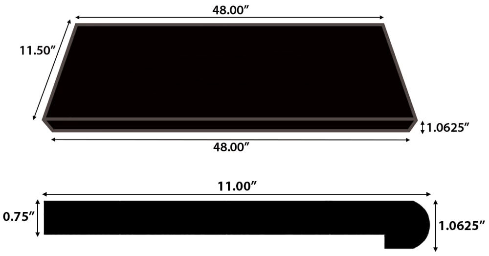 Old Town Oak / Stair Tread 1 / 48" x 11 1/2" x 3/4" Pecan Character Treads - WaterGuard - Old Town Oak 0