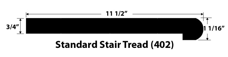 Honey Brown / Stair Tread (Standard) / 36" x 11.5" x 0.75" / Wire Brushed Hardwood Moldings - European Brushed Oak Collection - Honey Brown 0