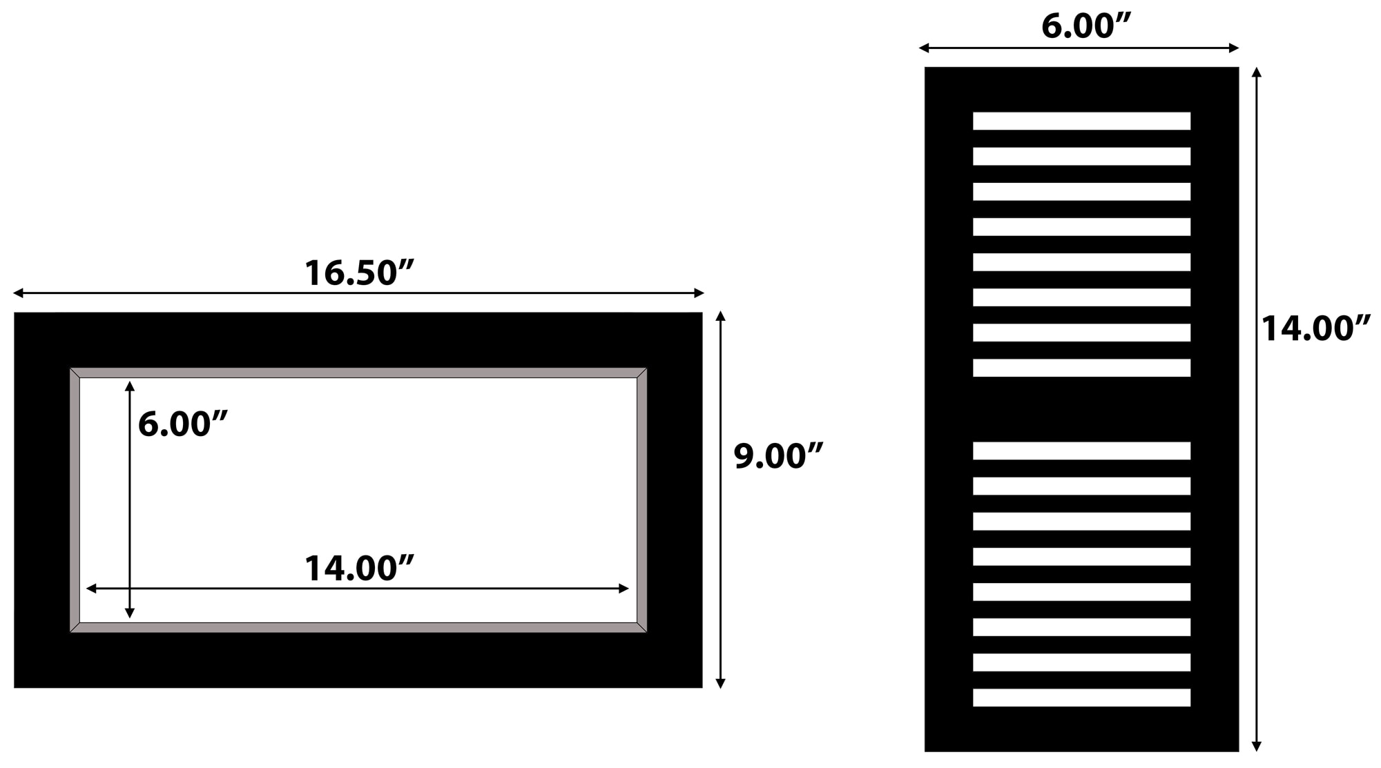 Oak / Vent - Flush Mount / 14" x 6" x 1/3" White Oak Vents - Wide Plank - Oak 0