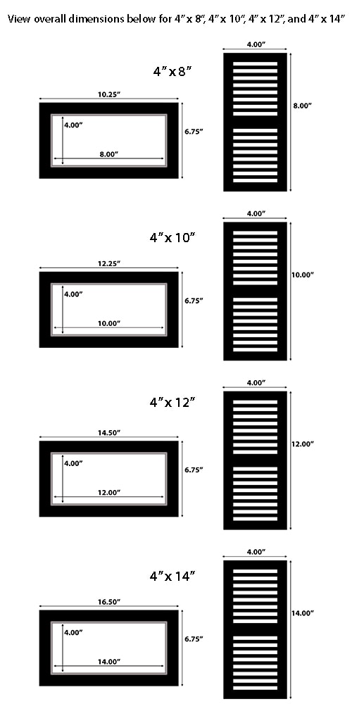 Sky Gray / VENT FLUSH MT FRAME 4x12x9/16 / 12" x 4" x 0.56" / Wire Brushed Eng. Hardwood Moldings - European Long Length Collection 0