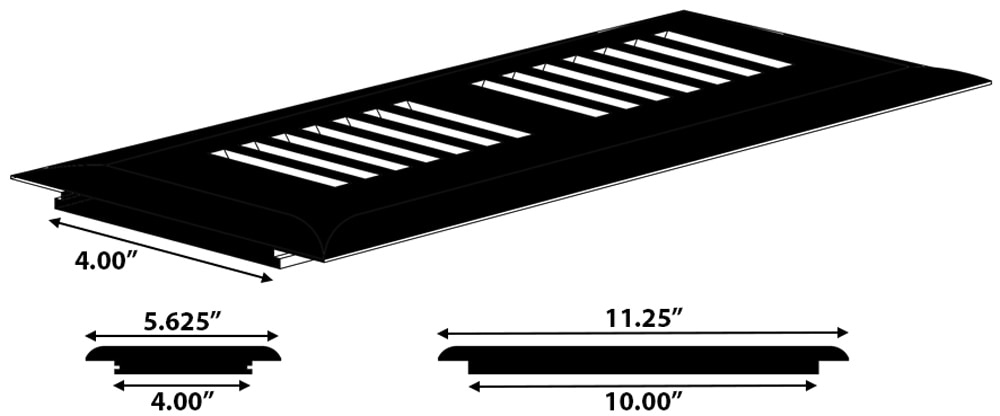 Natural Nantucke / Vent - Surface Mount / 10" x 4" x 0.41" / Wire Brushed Bamboo Moldings - Wide Strand Woven - Natural Nantucke 0