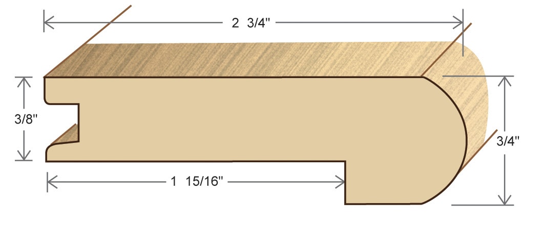 Cumaru / Stair Nose / 94" x 3 1/2" x 1 1/16" / Semi-Gloss 3 Cumaru Moldings - Collection 0