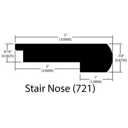 Engineered Hardwood Moldings - Oak Herringbone - Red Oak - Red Oak / Flush Stair Nose / 78" x 3" x 9/16" Engineered Hardwood Moldings - Oak Herringbone - Red Oak - Red Oak / Flush Stair Nose / 78" x 3" x 9/16"