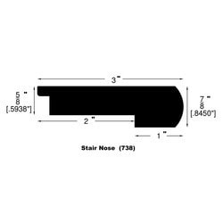 Engineered Hardwood Moldings - European Oak Whitewash - 4mm Robin - Robin / Flush Stair Nose / 78" x 3" x 5/8" Engineered Hardwood Moldings - European Oak Whitewash - 4mm Robin - Robin / Flush Stair Nose / 78" x 3" x 5/8"
