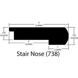 Hardwood Moldings - Exotic Kempas - Natural - Natural / Flush Stair Nose / 72" x 3" x 5/8" Hardwood Moldings - Exotic Kempas - Natural - Natural / Flush Stair Nose / 72" x 3" x 5/8"