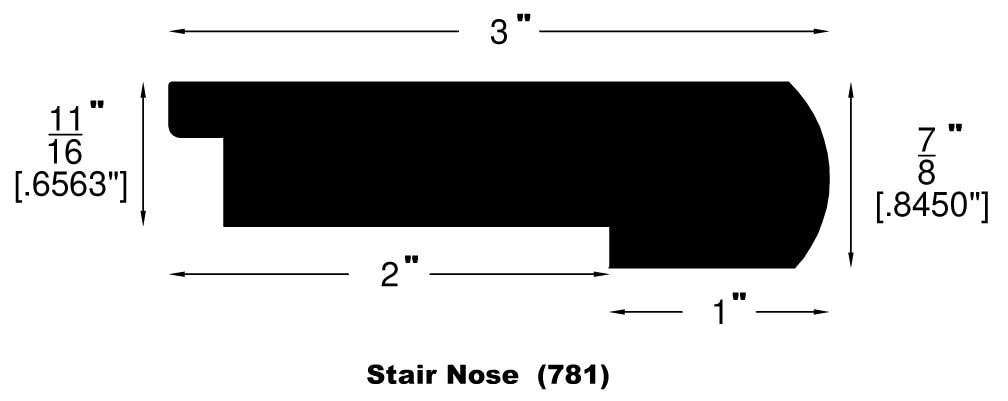 Tobacco / Flush Stair Nose / 78" x 3" x 7/8" Hardwood Moldings - Maison Oak - Tobacco 0