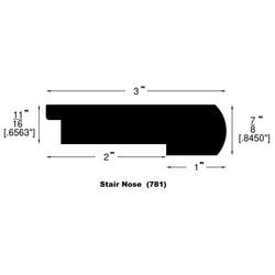 Hardwood Moldings - Maison Oak - Tobacco - Tobacco / Flush Stair Nose / 78" x 3" x 7/8" Hardwood Moldings - Maison Oak - Tobacco - Tobacco / Flush Stair Nose / 78" x 3" x 7/8"