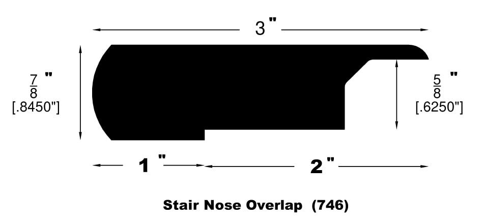 Bahenol / Overlap Stair Nose / 78" x 3" x 13/16" Engineered Hardwood Moldings - Oldtown European Oak - Bahenol 0