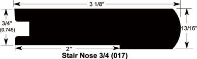 Nobility Natural / Stair Nose / 48" x 3 1/8" x 3/4" Hardwood Moldings - Satin - Nobility Natural 0