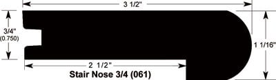 Urban Gray / Stair Nose / 94" x 3 1/2" x 11/16" Hardwood Moldings - Canadian Hard Maple - Urban Gray 0