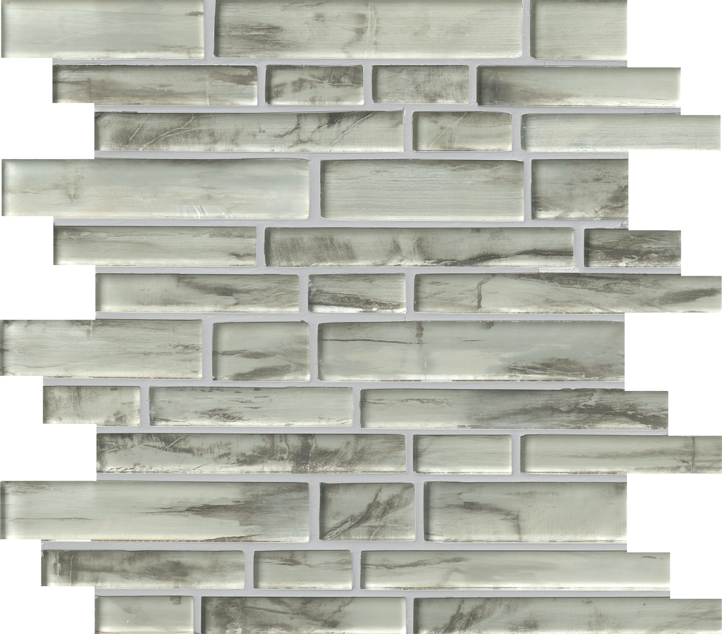 Silver Canvas Interlocking 8mm / Pattern / Smooth Glass Mosaic - Silver Canvas 0