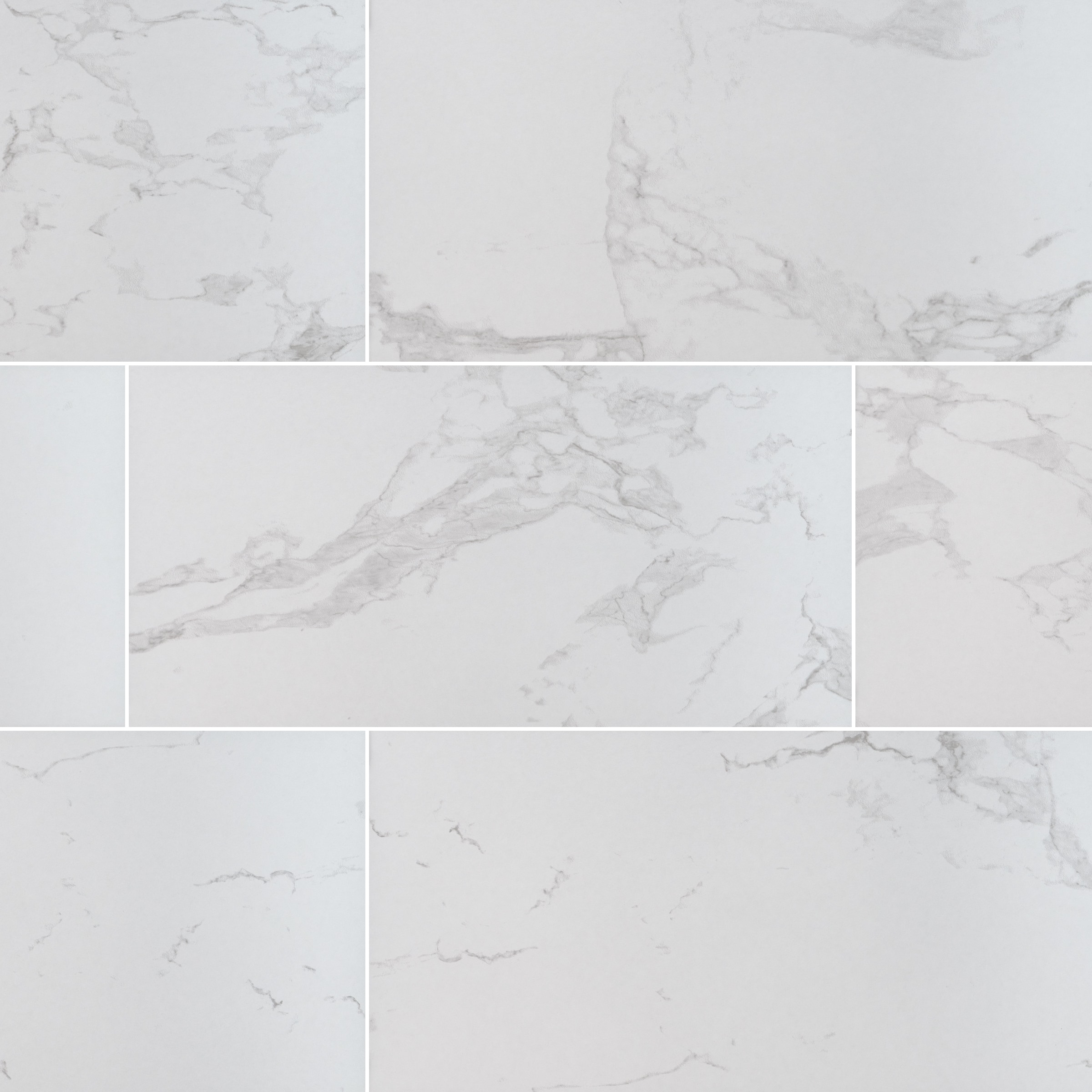 Carrara / 24"x48" / POLISHED Porcelain Tile - Seaside Marble Series 0