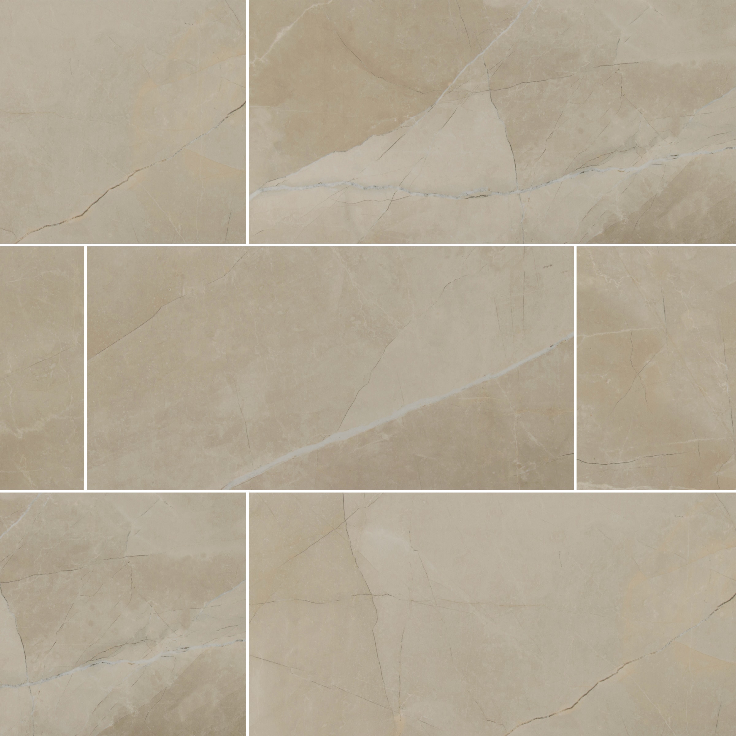 Sasso / 12"x24" / POLISHED Porcelain Tile - Riverbank Stone Series 0