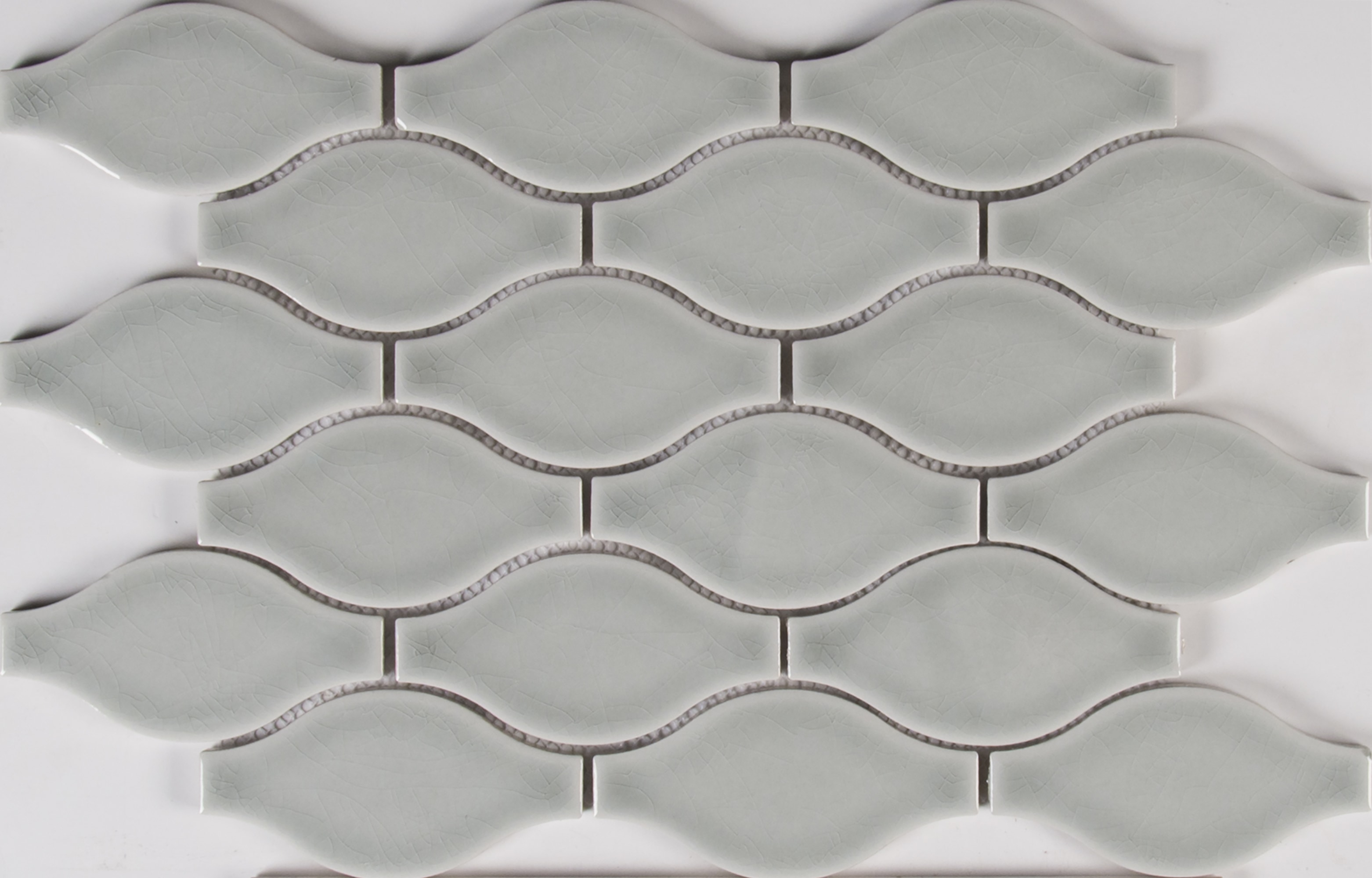 Ogee 8mm / Pattern / Glossy Ceramic Tile - Morning Fog 0