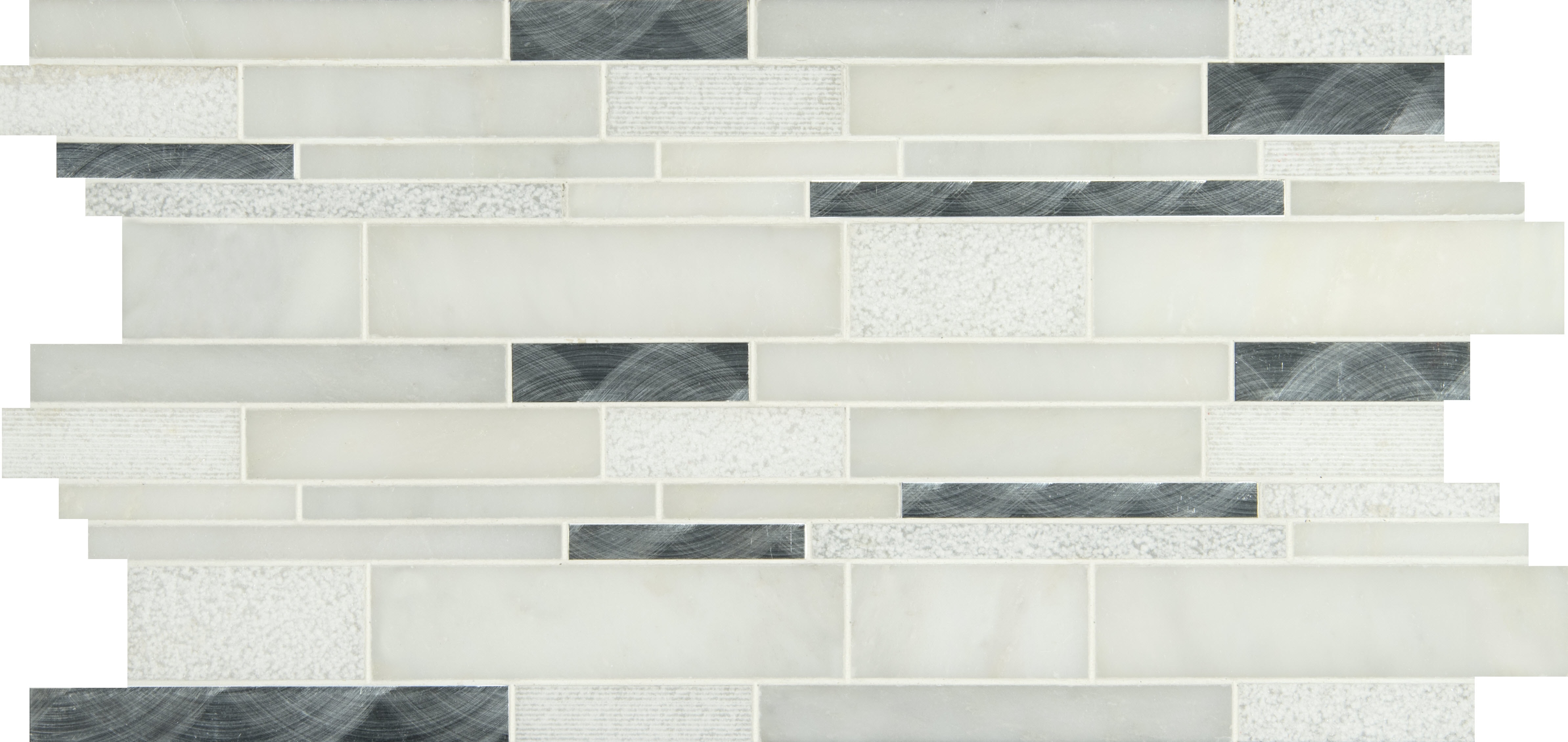 Moderno Blanco Interlocking 8mm / Pattern Metal Mosaic - Moderno Blanco 0