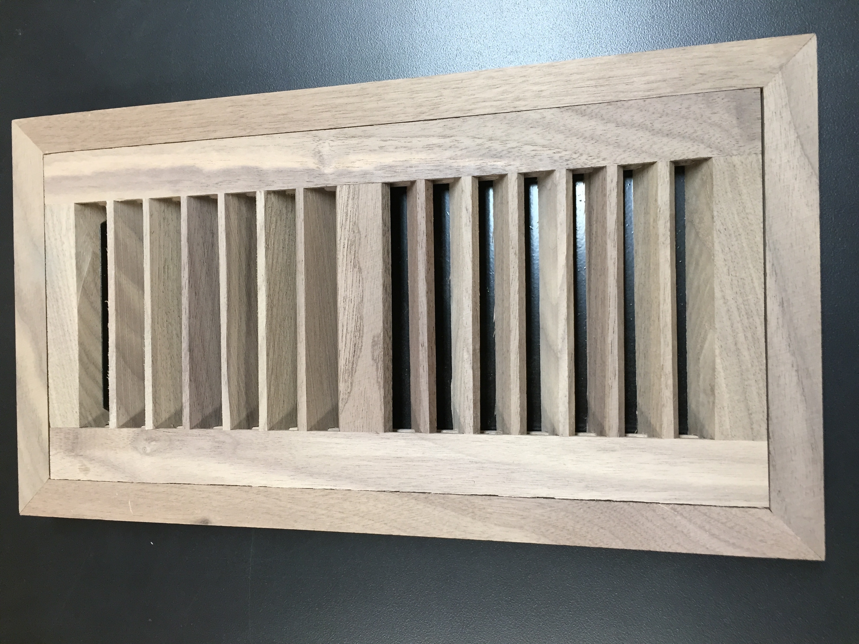 Flushmount Unfinished Vent / Walnut / 6" x 12" / Flushmount Vent Wood + Supply - Flush Mount Hardwood Floor Vents 0