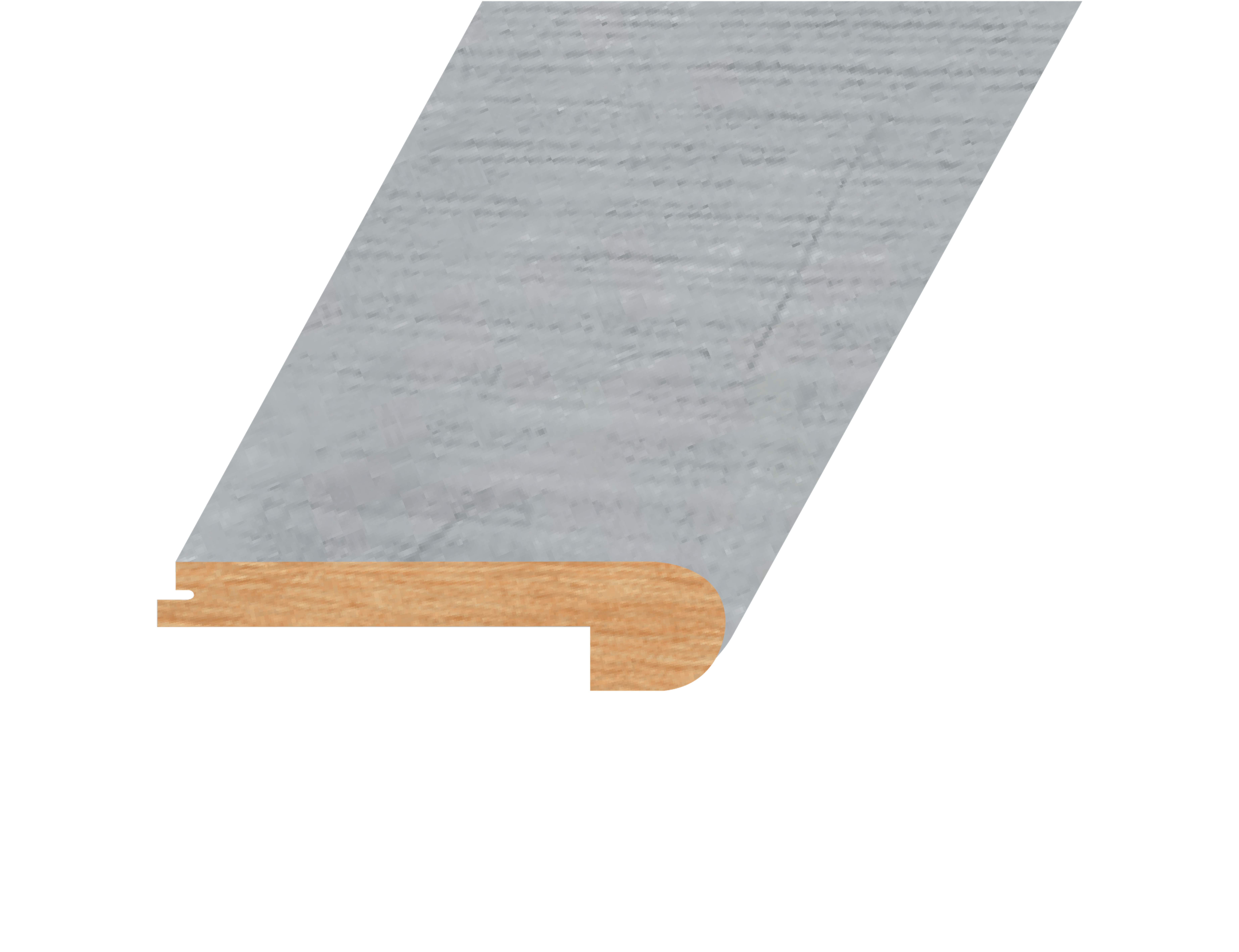 Pristine White / Flush Stair Nose / 94.5"x 4.5"x 1" Laminate Moldings - Summa Collection - Pristine White 0